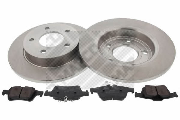  47516 Brake discs with pads rear non-ventilated, set 47516