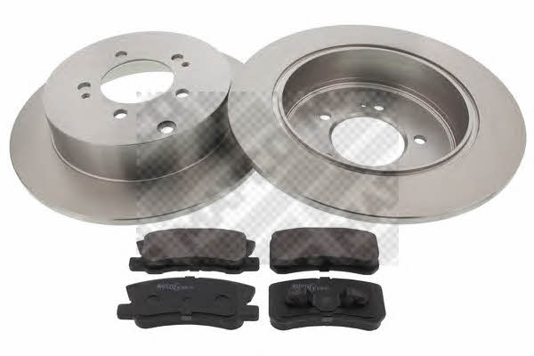 Mapco 47539 Brake discs with pads rear non-ventilated, set 47539