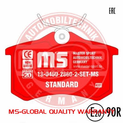 Master-sport 13-0460-2860-2-SET-MS Brake Pad Set, disc brake 13046028602SETMS