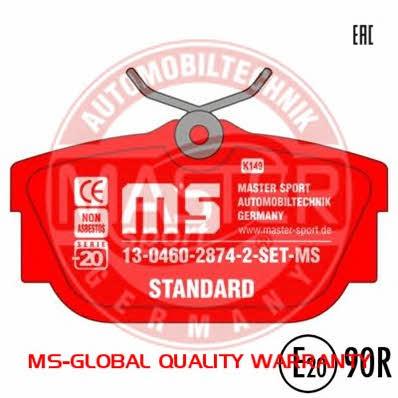 Master-sport 13-0460-2874-2-SET-MS Brake Pad Set, disc brake 13046028742SETMS