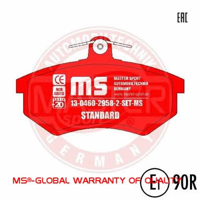 Master-sport 13-0460-2958-2-SET-MS Brake Pad Set, disc brake 13046029582SETMS