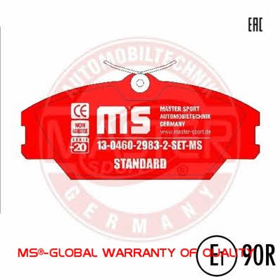 Master-sport 13-0460-2983-2-SET-MS Brake Pad Set, disc brake 13046029832SETMS