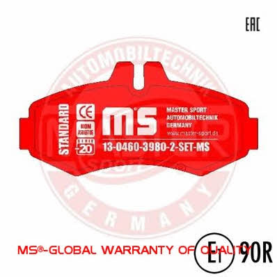 Master-sport 13-0460-3980-2-SET-MS Brake Pad Set, disc brake 13046039802SETMS