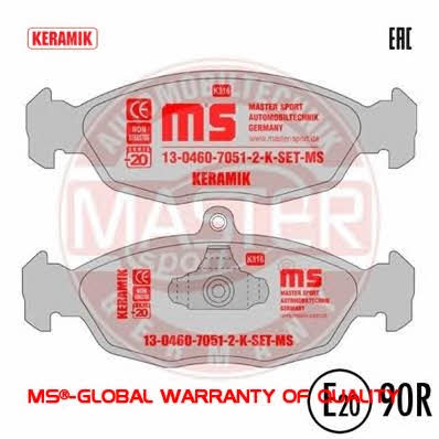 Master-sport 13-0460-7051-2-C-SET Brake Pad Set, disc brake 13046070512CSET