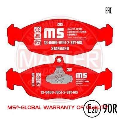 Master-sport 13-0460-7051-2-SET-MS Brake Pad Set, disc brake 13046070512SETMS