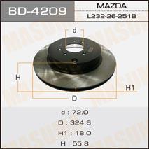 Masuma BD-4209 Rear ventilated brake disc BD4209