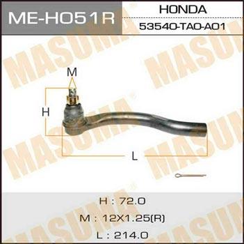 Masuma ME-H051R Tie rod end right MEH051R