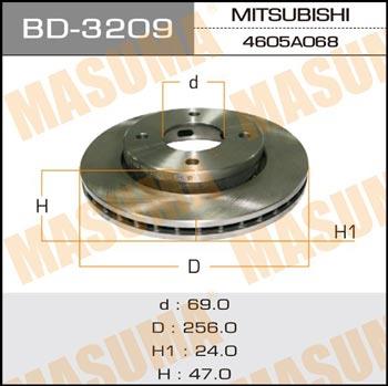 Masuma BD-3209 Front brake disc ventilated BD3209