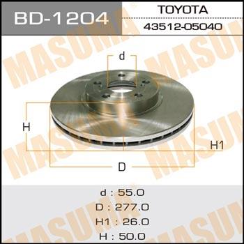 Masuma BD-1204 Front brake disc ventilated BD1204