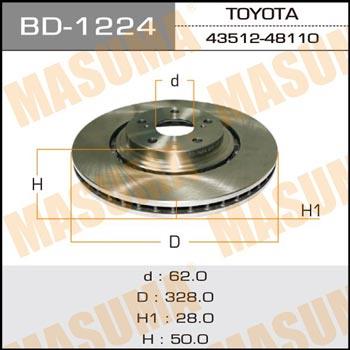 Masuma BD-1224 Front brake disc ventilated BD1224