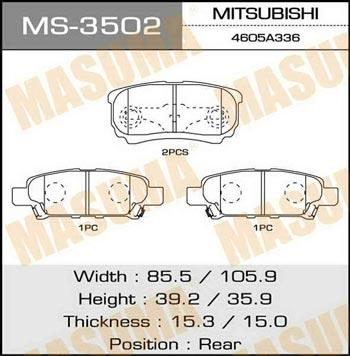 Masuma MS-3502 Brake shoe set MS3502