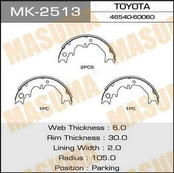 Masuma MK-2513 Brake shoe set MK2513