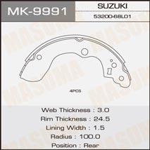 Masuma MK-9991 Brake shoe set MK9991