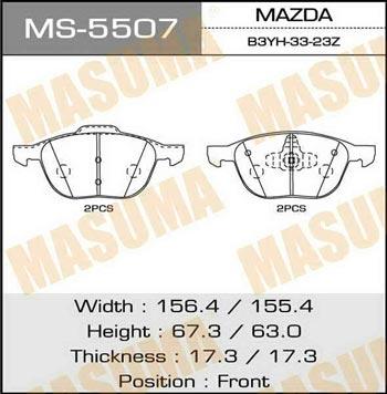 Masuma MS-5507 Brake shoe set MS5507