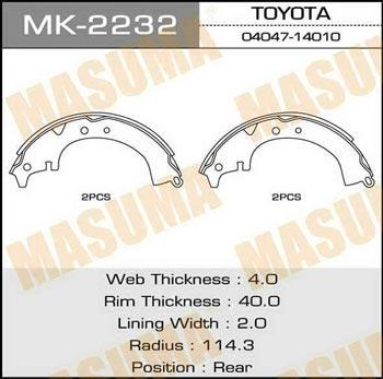 Masuma MK-2232 Brake shoe set MK2232