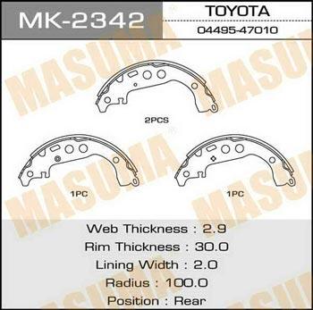 Masuma MK-2342 Brake shoe set MK2342