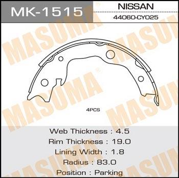 Masuma MK-1515 Brake shoe set MK1515