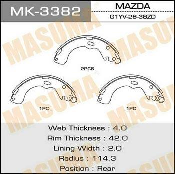 Masuma MK-3382 Brake shoe set MK3382