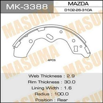 Masuma MK-3388 Brake shoe set MK3388