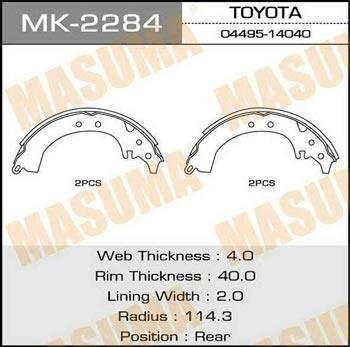 Masuma MK-2284 Brake shoe set MK2284