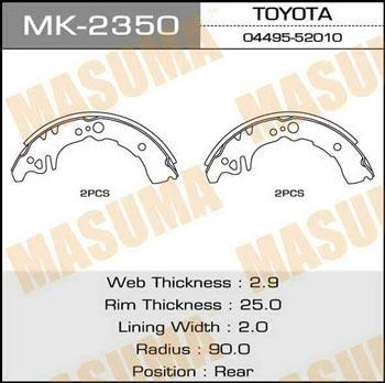 Masuma MK-2350 Brake shoe set MK2350