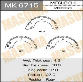 Masuma MK-6715 Brake shoe set MK6715