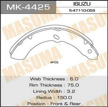 Masuma MK-4425 Brake shoe set MK4425
