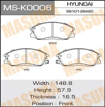 Masuma MS-K0006 Brake shoe set MSK0006