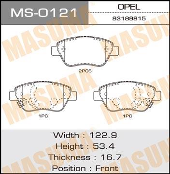 Masuma MS-0121 Brake shoe set MS0121