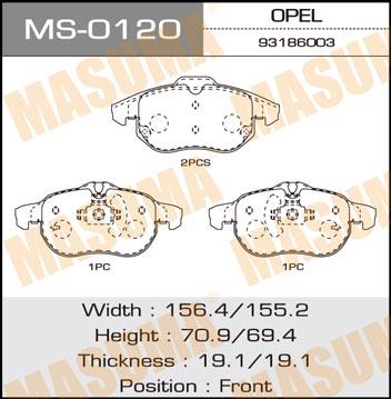 Masuma MS-0120 Brake shoe set MS0120