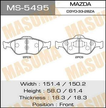 Masuma MS-5495 Brake shoe set MS5495
