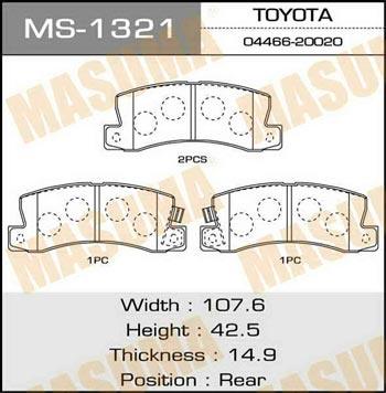 Masuma MS-1321 Brake shoe set MS1321