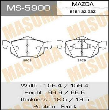 Masuma MS-5900 Brake shoe set MS5900