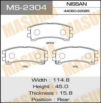 Masuma MS-2304 Brake shoe set MS2304