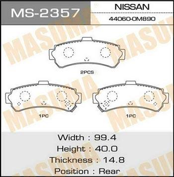 Masuma MS-2357 Brake shoe set MS2357
