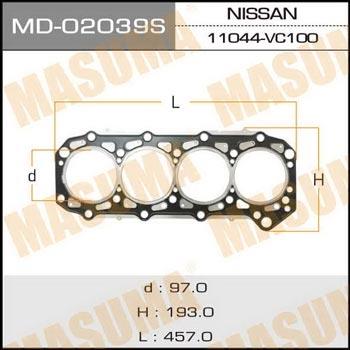 Masuma MD-02039S Gasket, cylinder head MD02039S