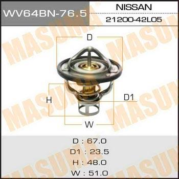 Masuma WV64BN-76.5 Thermostat, coolant WV64BN765