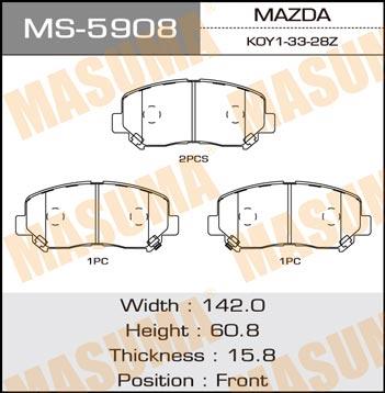 Masuma MS-5908 Brake shoe set MS5908