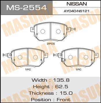 Masuma MS-2554 Brake shoe set MS2554
