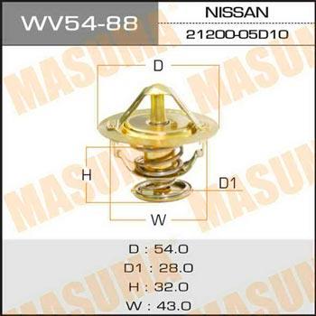 Masuma WV54-88 Thermostat, coolant WV5488