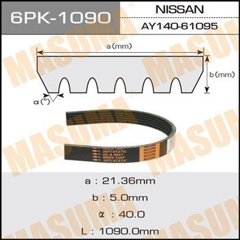 Masuma 6PK-1090 V-ribbed belt 6PK1090 6PK1090