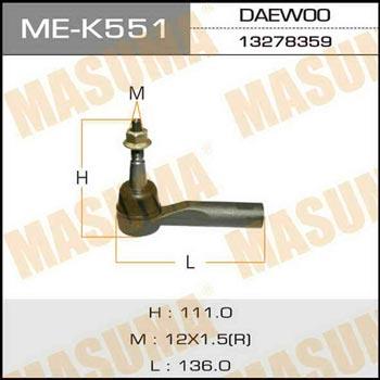 Masuma ME-K551 Tie Rod End MEK551