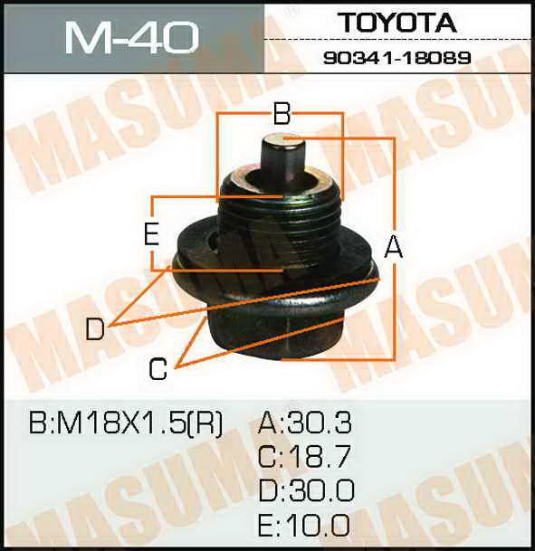 Masuma M-40 Sump plug M40