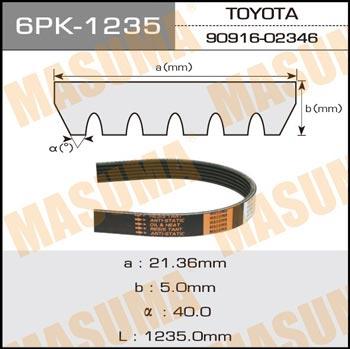 Masuma 6PK-1235 V-ribbed belt 6PK1235 6PK1235