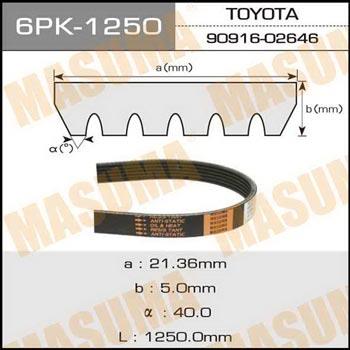 Masuma 6PK-1250 V-ribbed belt 6PK1250 6PK1250
