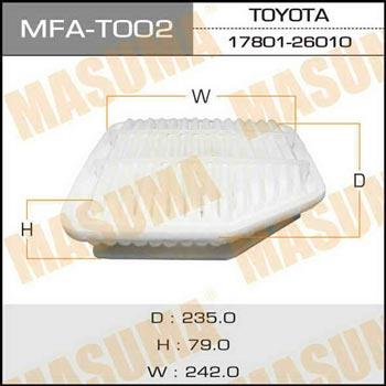 Masuma MFA-T002 Air filter MFAT002