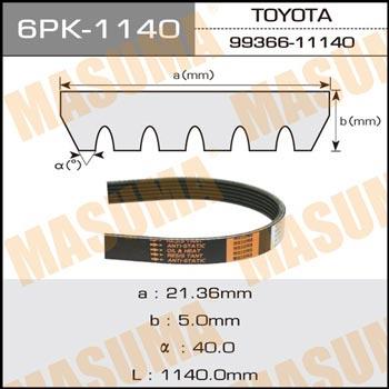 Masuma 6PK-1140 V-ribbed belt 6PK1140 6PK1140