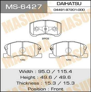 Masuma MS-6427 Brake shoe set MS6427