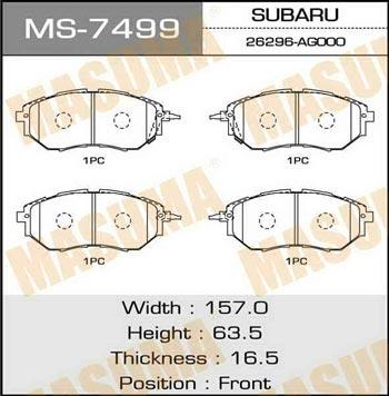 Masuma MS-7499 Brake shoe set MS7499