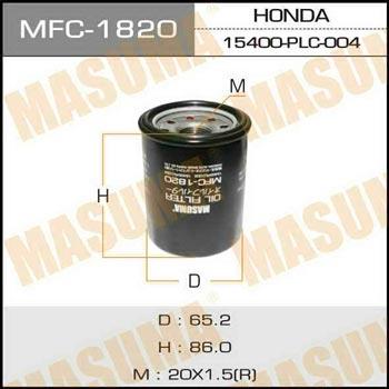 Masuma MFC-1820 Oil Filter MFC1820